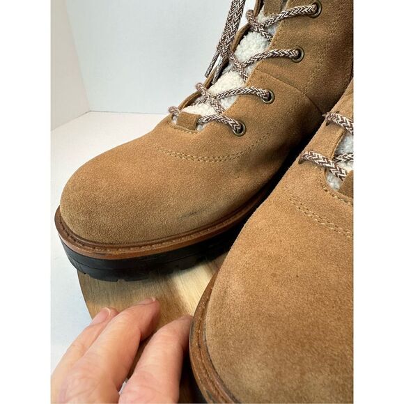 MARC FISHER size 10 IZMA Shearling Hiker Boots Booties Shoes - Picture 4 of 11